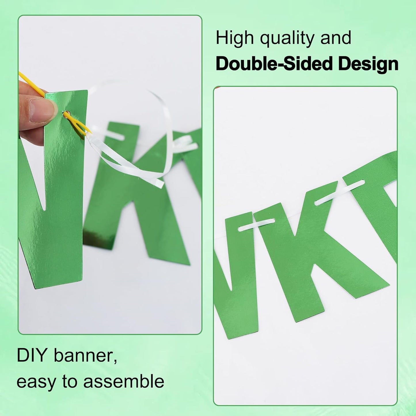 BEISHIDA 116 PCS A-Z DIY Letter Banner Kit Make Your Own Banner Including 111 Letters and Numbers 3 Rope and 2 Threading Device,Customized for Birthday Graduation Wedding Decor Black