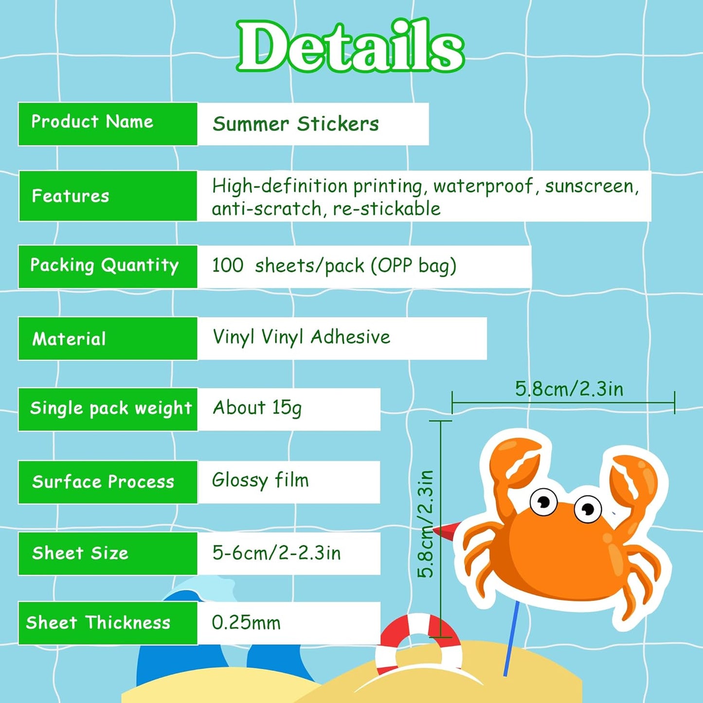 OHOME 100 PCS Water Bottle Stickers for Kids,Cute Animal Aesthetic Sticker Pack - Waterproof Vinyl Kawaii Stickers for Girls Boy Classroom Prizes,Party Favors for Scrapbook, Laptops, Journal,Birthday
