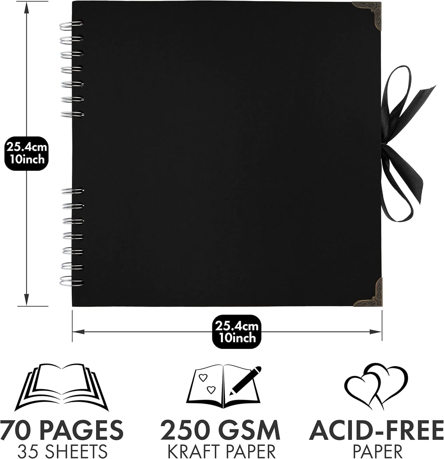Bstorify Scrapbook Album 60 Pages (8 x 8 Inch) Brown Thick 200gsm Kraft Paper, Photo Album Scrapbook, Memory Book - Ideal for Your Scrapbooking Albums Art & Craft Projects