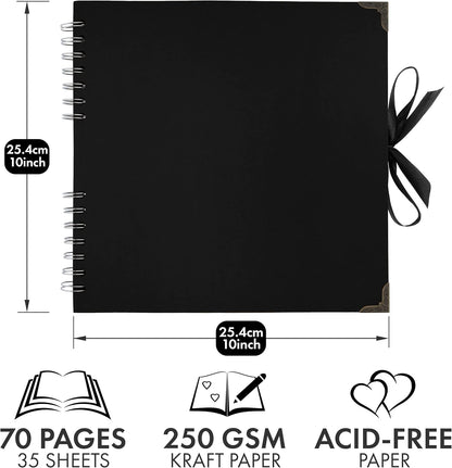 Bstorify Scrapbook Album 60 Pages (8 x 8 Inch) Brown Thick 200gsm Kraft Paper, Photo Album Scrapbook, Memory Book - Ideal for Your Scrapbooking Albums Art & Craft Projects