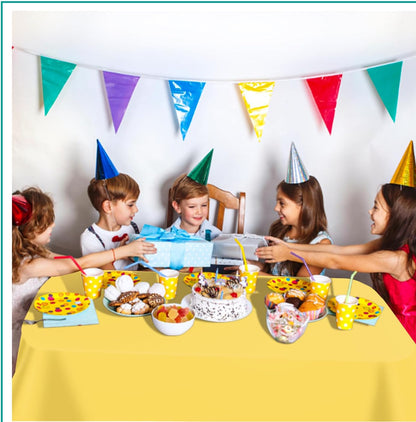 tujol Royal Blue 6 Pack Plastic Table Cloth 54" x 108", Disposable Tablecloths Rectangle Table Cover, Plastic Tablecloths for Parties