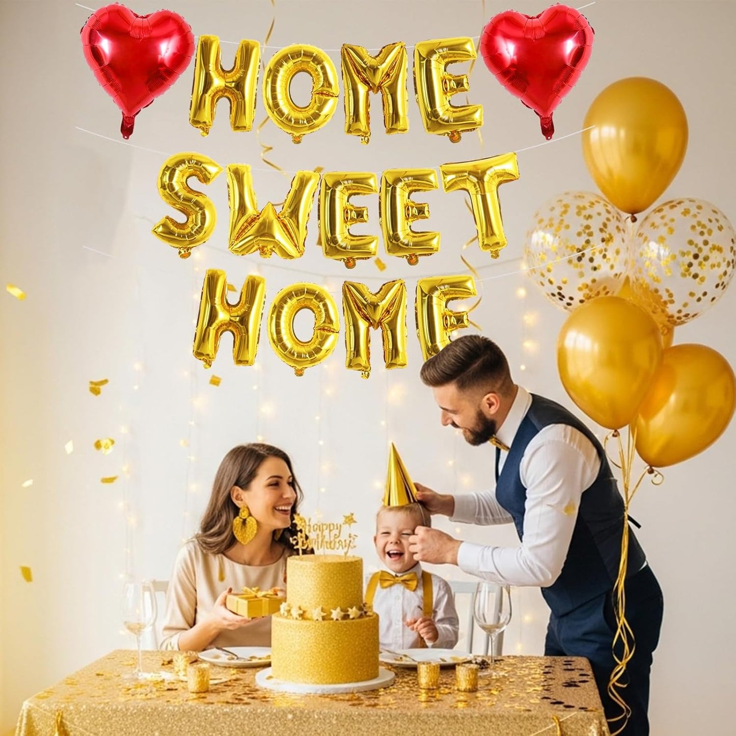 TONIFUL 16 Inch Cream White HOME SWEET HOME Letter Balloon,Decoraction for Housewarming, New Home Parties and Homecoming Celebrations,Ivory White Balloon Banner for Welcome Sign and Party Supplies