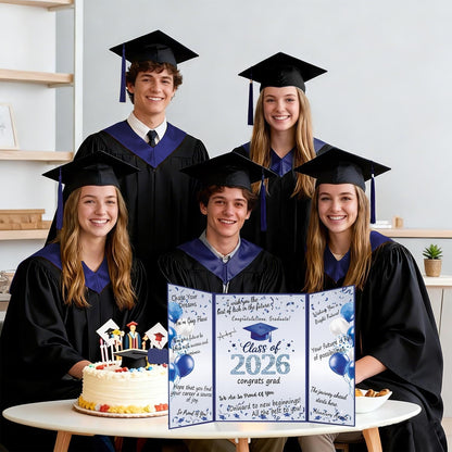 QIYANPAX Graduation Guest Book 2026, Blue and Gold Graduation Decorations Class of 2026, Graduation Signature Book, Congrats Grad Guest Book Alternative, Unique Graduation Gifts