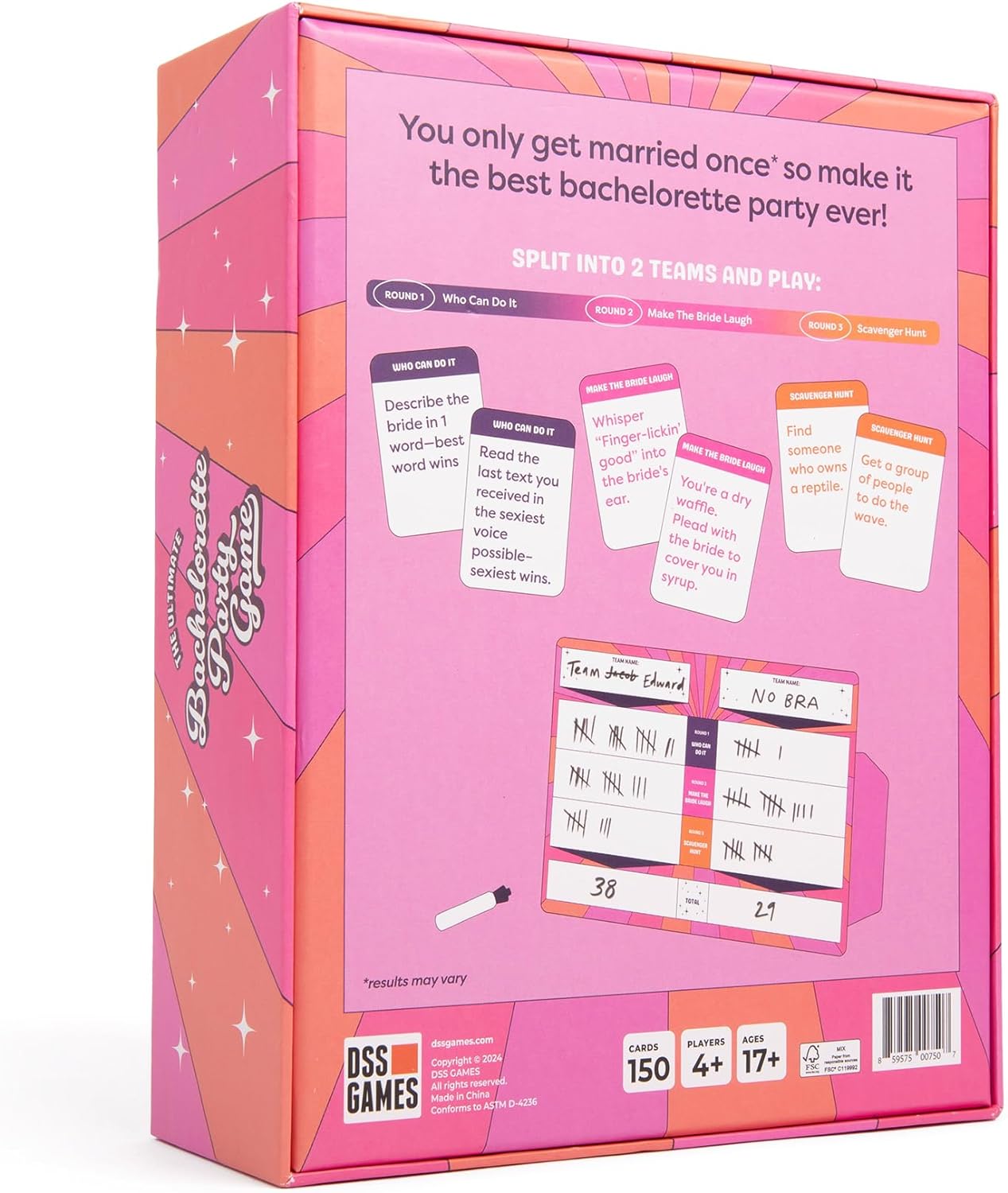 The Ultimate Bachelorette Party Game [Card Games with 150 Prompt Cards | Scavenger Hunt | Party Card Game for Girls Night Out, Bachelorette Party, & Bridal Shower | Great Gift for Bride | Ages 17 Up]