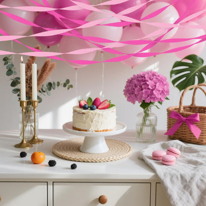 4 Crepe Paper Streamers Rolls, 328ft Pack of Red and White Crepe Paper for Birthday Baby Shower Wedding Christmas Valentines Day Party Decorations (1.8 inch x 82 ft/Roll)