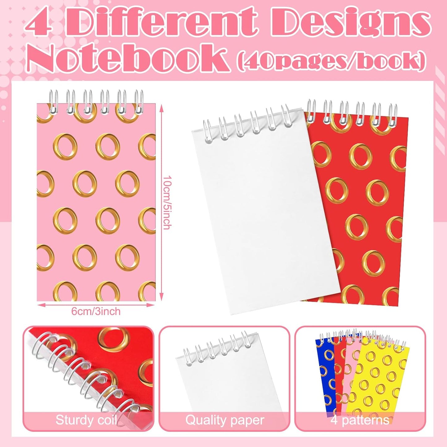24 Pack Witch and Princess Theme Mini Spiral Notebooks 3 x 5 Inch, 50 Pages Each, Pink and Green Spiral Notepad Goodie Bag Stuffers Princess for Witch Theme Birthday Party Favors Supplies
