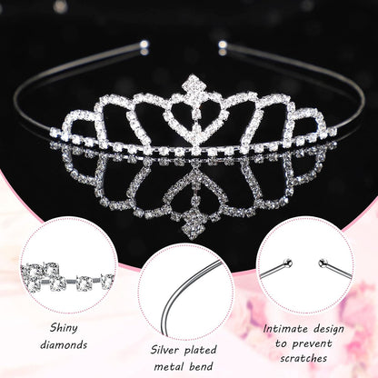 Chuangdi 16 Pcs Tiara Crowns for Women Girls Silver Princess Rhinestone Tiara Bulk Crystal Tiaras Crowns Headbands Sparkly for Wedding Birthday Party Prom Bride Bridesmaids Hair Accessories