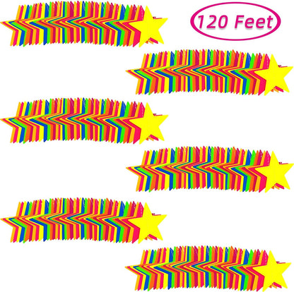 56 Pieces Rainbow Hanging Swirl Decorations Neon Swirl Streamers UV Neon Garland Ceiling Decorations Glow in The Dark Neon Party Supplies and Decorations Black Light Party Kit for Birthday Wedding
