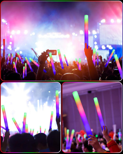 Maitys 72 Pcs Foam Sticks Light up Glasses, Glow in the Dark Sunglasses Foam Sticks LED Glasses Light up Supplies
