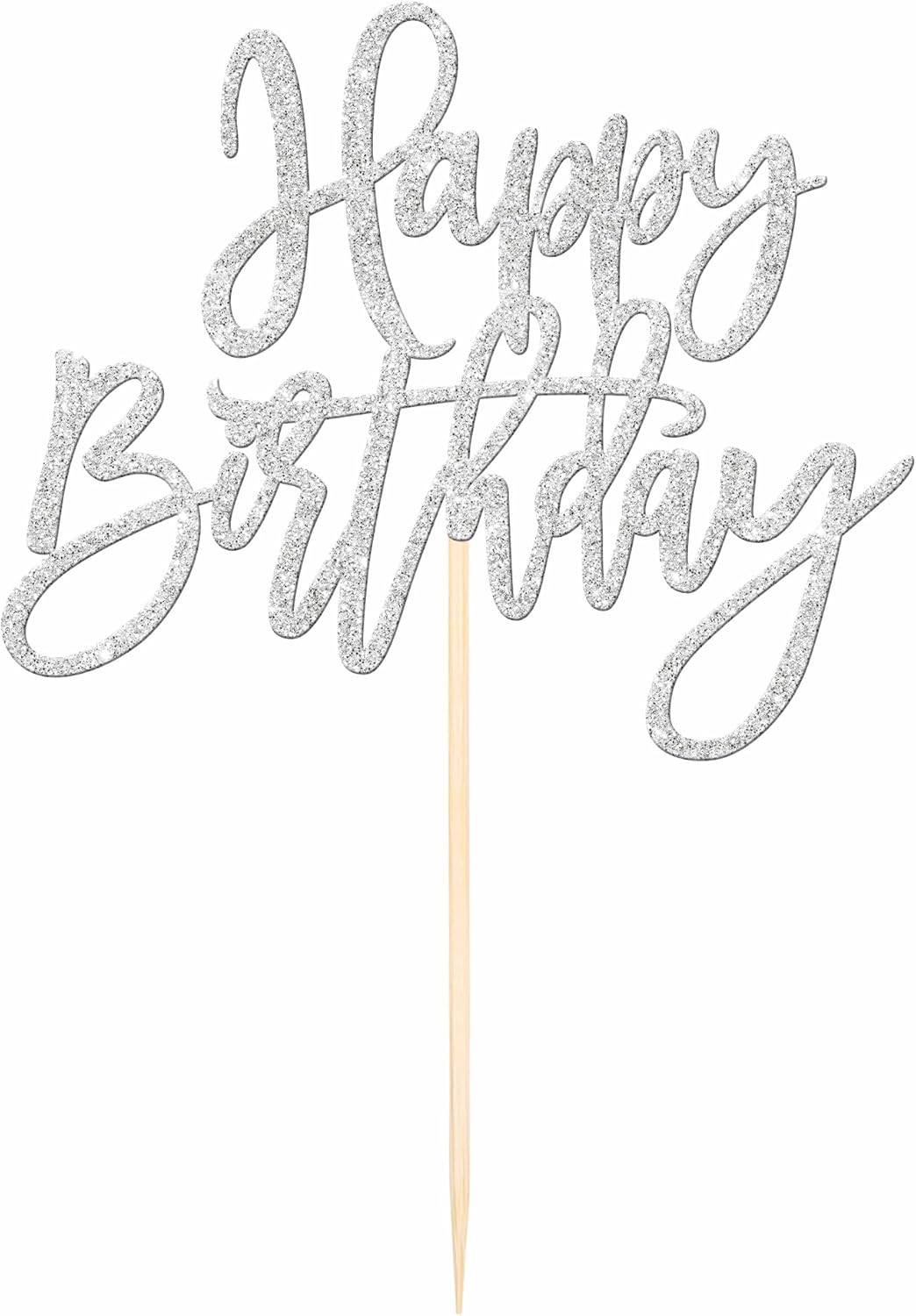 ZHUOWEISM 1 PCS Gold Happy Birthday & Anniversary Cake Topper