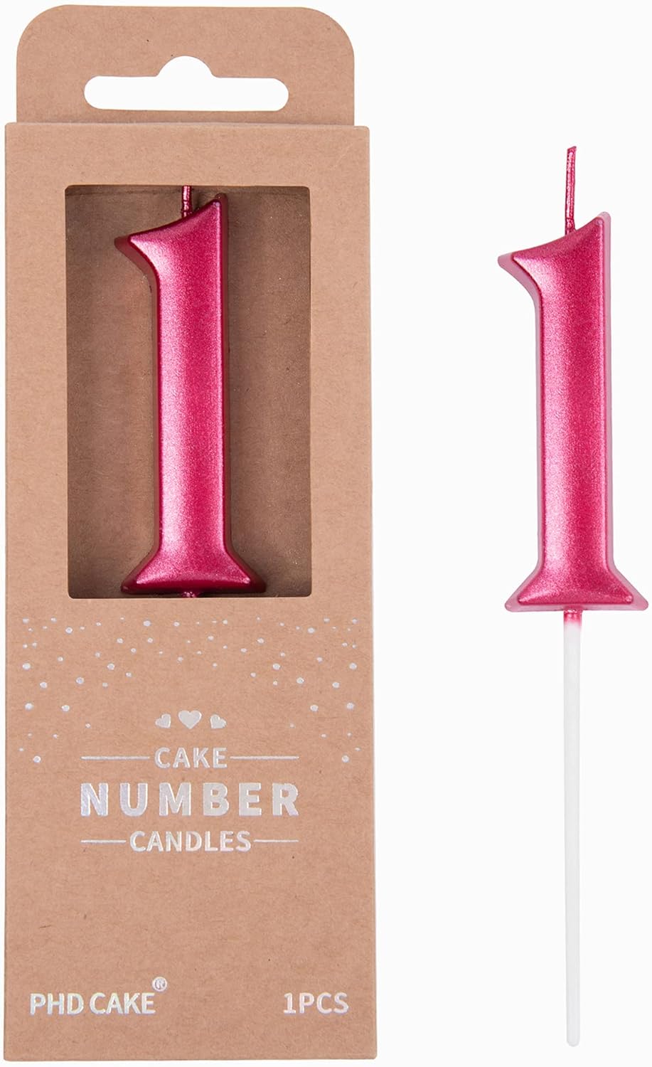 PHD CAKE 2.76 Inch Elegant Gold 1 Number Birthday Candles, Gold Number Candles, Cake Number Candles, Party Celebration