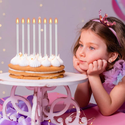 BEAN LIEVE 30-Count Champagne Gold Long Thin Metallic Birthday Candles, Cake Candles, Birthday Parties, Wedding Decorations, Party Candles, Cake Decorations