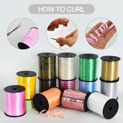 TONIFUL 500 Yards Curling Ribbon-Balloon Ribbon-Balloon String for Art&Craft Decor,Gift Wrapping,Ribbons and Bows for Christmas New Year Birthday Gifts (Silver)