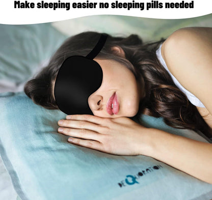 Silk Eye Mask with Adjustable Strap, Satin Blackout Sleeping Mask for Men&Women, Comfortable Blindfold Eyeshade for Night Sleep(Blue)