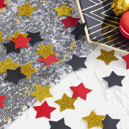 MOWO Glitter Five Stars Confetti Wedding Party Decor and Table Decor, 1.2’’ in Diameter (Glitter Gold,200pc)