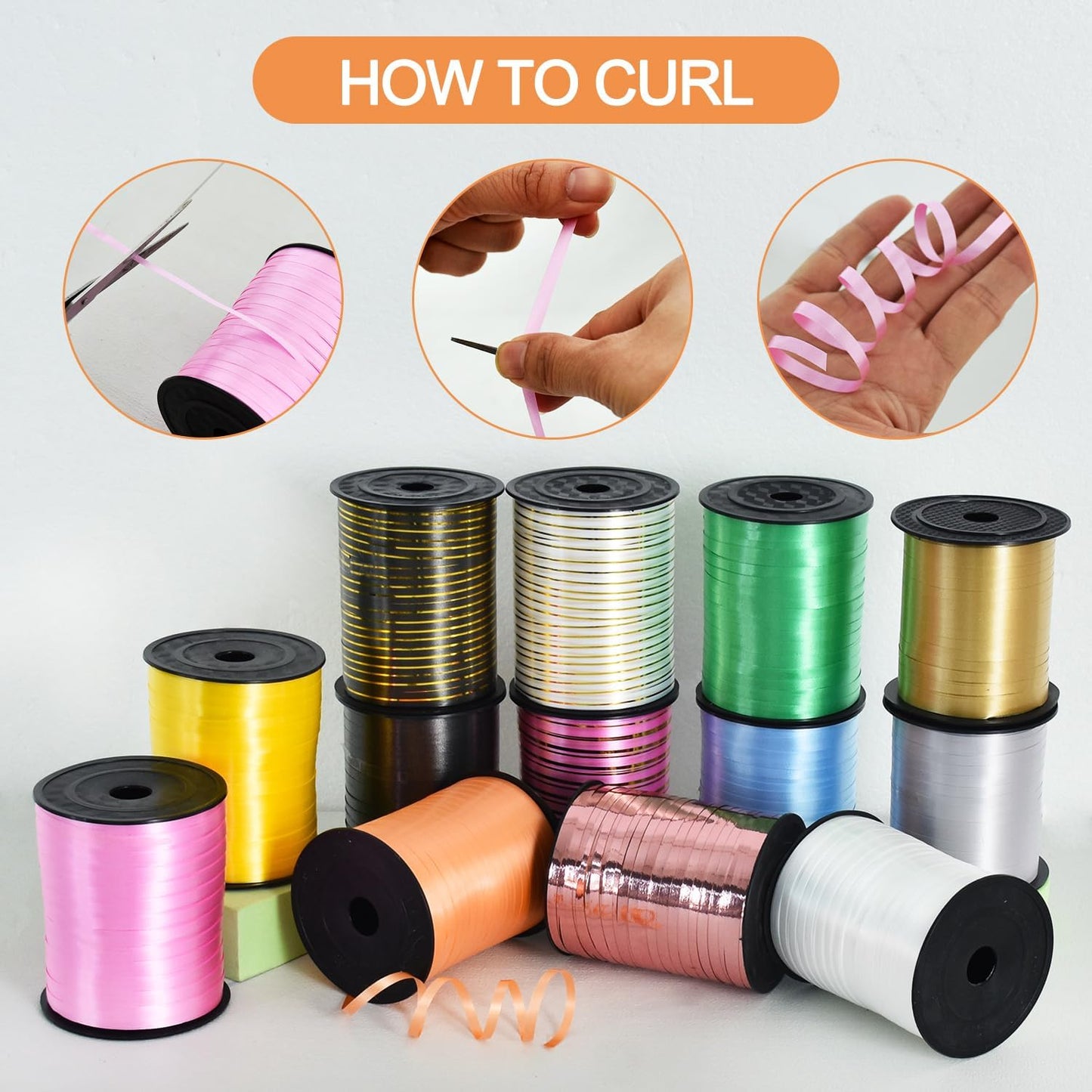 TONIFUL 500 Yards Curling Ribbon-Balloon Ribbon-Balloon String for Art&Craft Decor,Gift Wrapping,Ribbons and Bows for Christmas New Year Birthday Gifts (Silver)