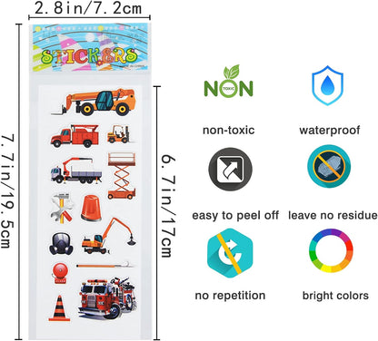 24 Sheets(500+) 3D Puffy Stickers for Toddlers Kids, Bulk Preschool Sticker Sheets for Reward, Craft, Scrapbooking Including Animal, Fruits, Dinosaurs, Fish and More