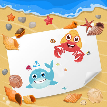 24 Sheets 8.27''×5.9'' Make Your Own Stickers for Kids Toddlers, Make a Face Stickers Mix and Match with Unicorns Dinosaur Horse and Sea Animals for Kids Party Favors Activities