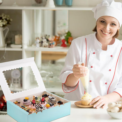 Hoewina 6PCS Cupcake Boxes - Hold 12 Count Cupcake Containers with Window, Food Grade Cupcake Holder Easy Transport and Presentation - Ideal for Cupcakes, Desserts, and More