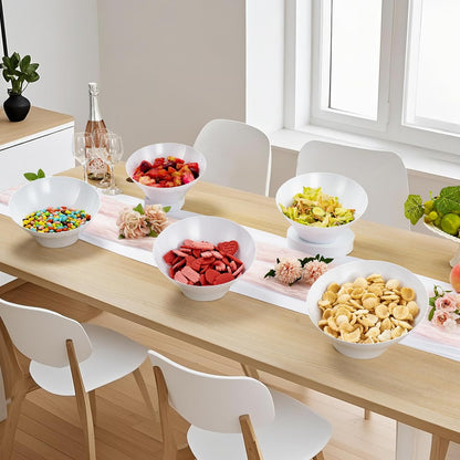 BESTVIP 54oz Clear Plastic Serving Bowls for Party - 12 Pack Angled Disposable Serving Bowls, Party for Chips, Snacks, Fruit, Salad - Bowls for Parties, Daily Use, Catering, Christmas