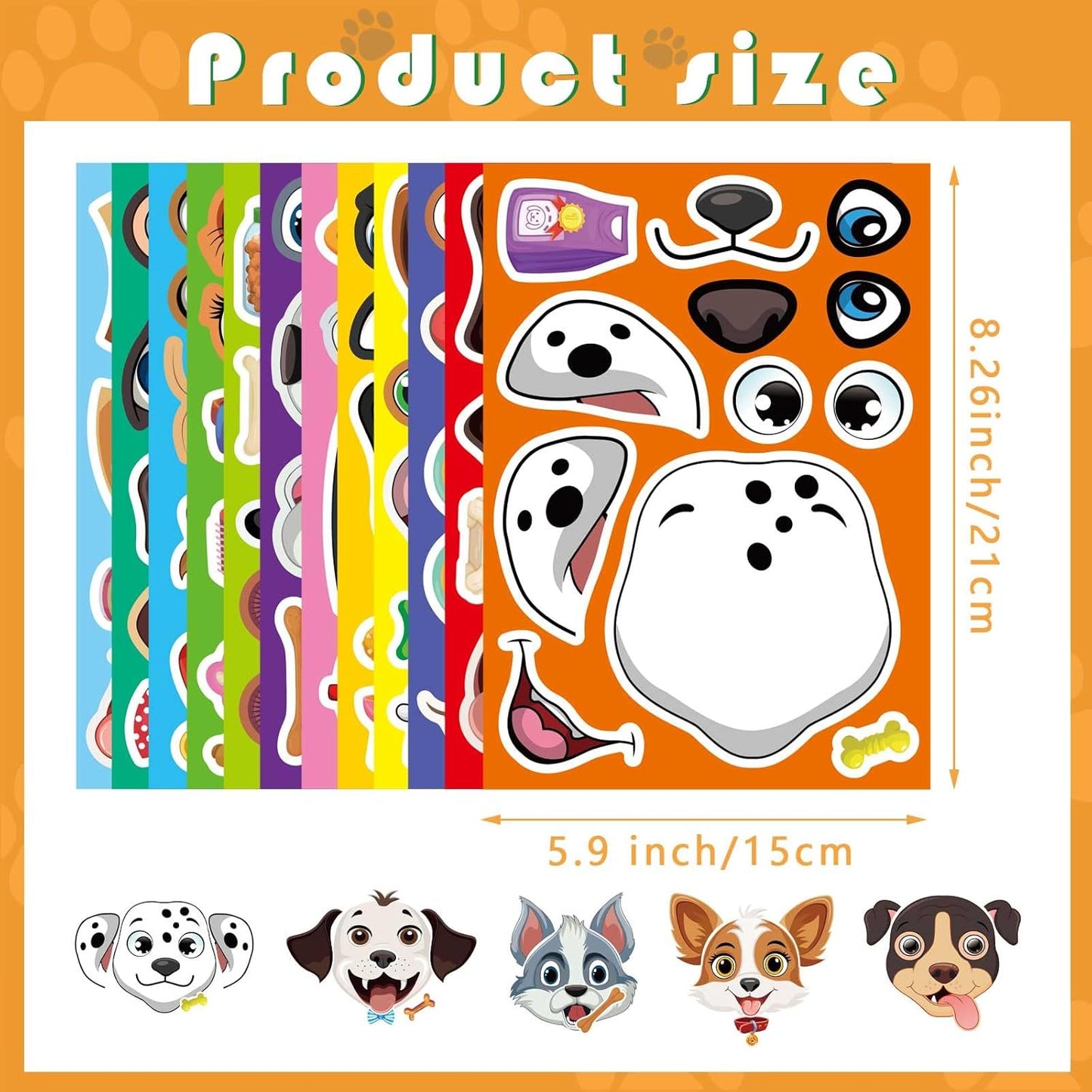 24 Sheets Make a Face Stickers for Kids Toddlers, Make Your Own Animal Mix and Match Sticker Sheets with Sea Animals Horses Dinosaurs Unicorns for Kids Crafts Party Favors Goodie Bags Stuffers