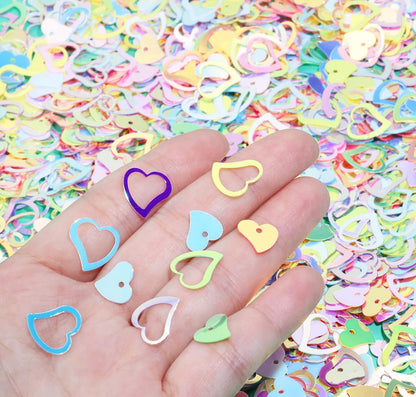 ONLYKXY 1200Pcs Love Heart Shaped Confetti, Table Wedding Decoration, Glitter Confetti for Wedding Party (Silver)