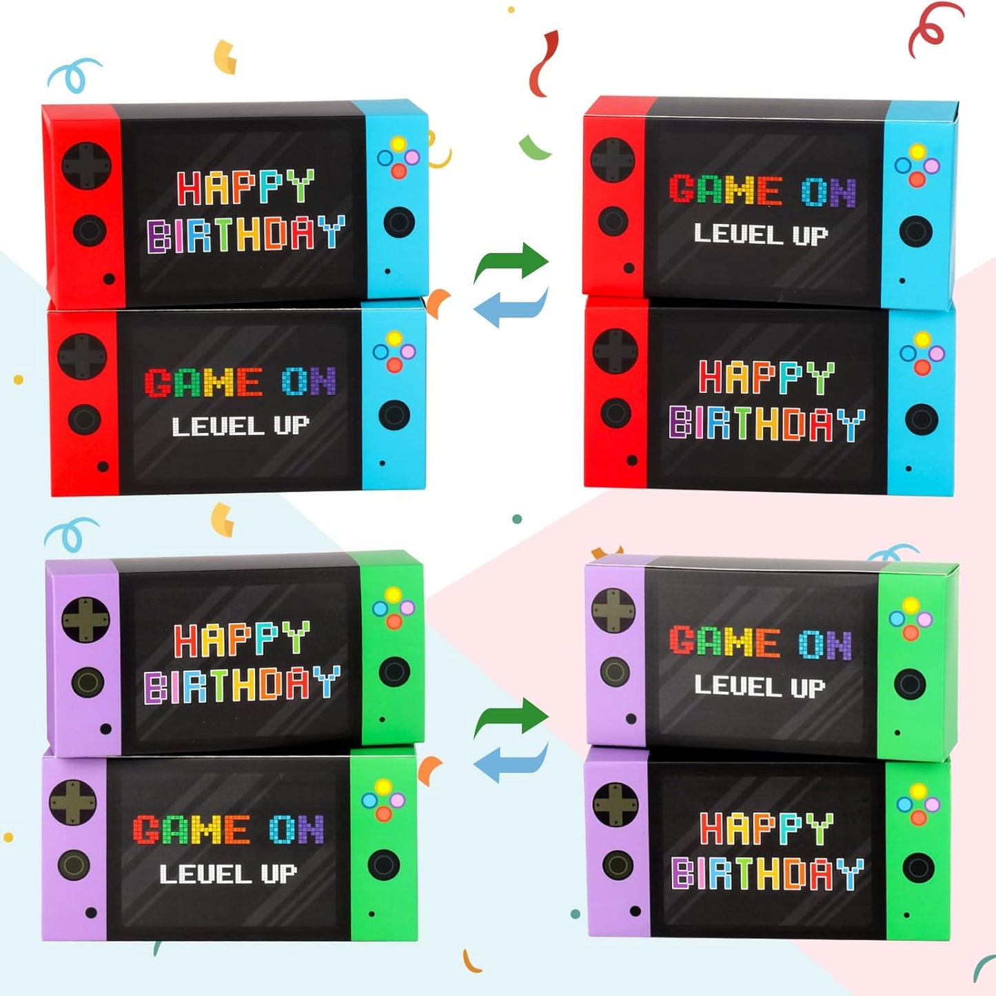 Video Game Party Decorations 16 Pack Video Game Party Favor Boxes Happy Birthday Game Paper Party Boxes for Kids Boys 8-12 Video Game Birthday Party Decorations Supplies Goodie Treat Candy Gift Bags