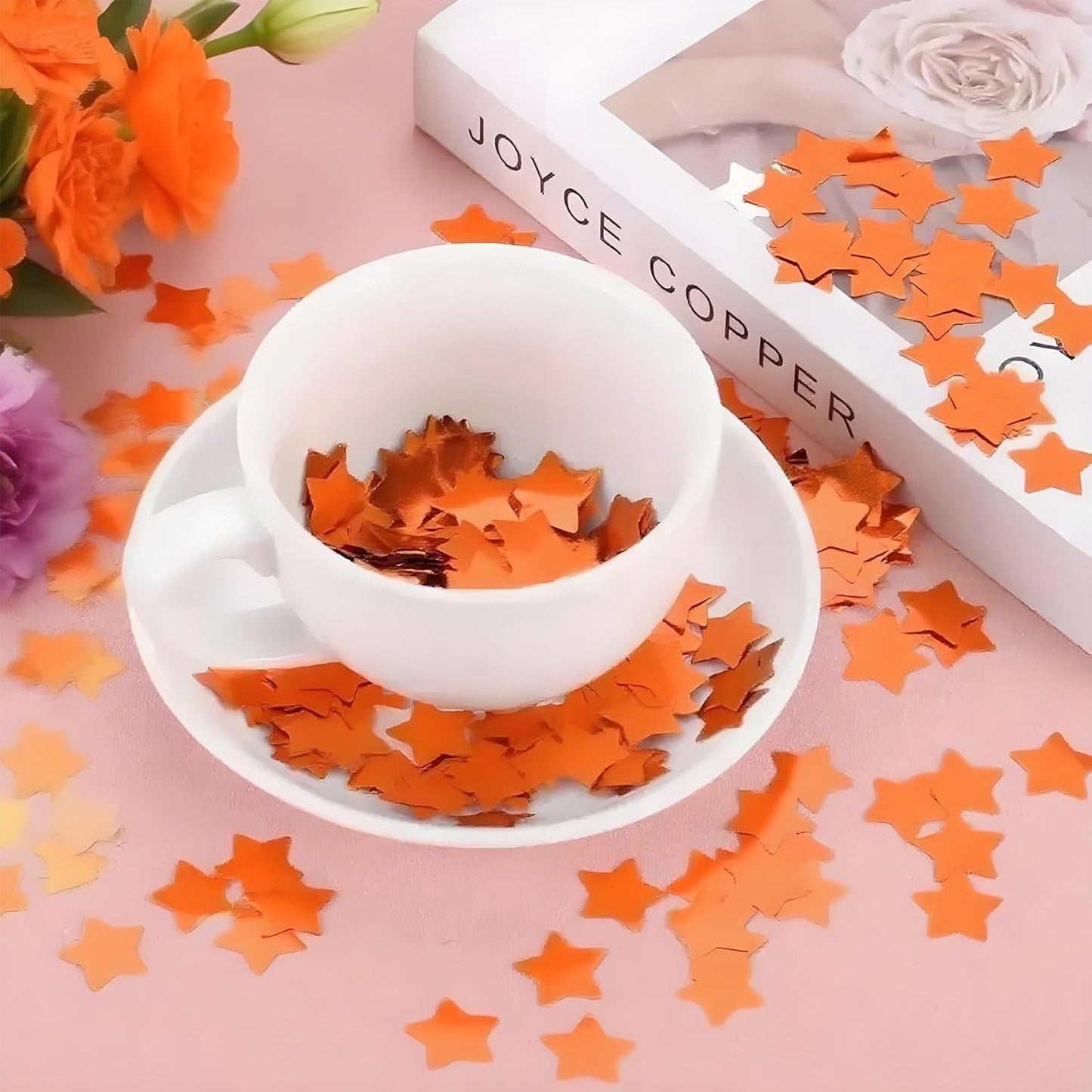 Rainbow Metallic Foil Star Confetti 0.78inch/2cm 8000PCS Table Confetti for Party Birthday Decoration or Filled Balloons