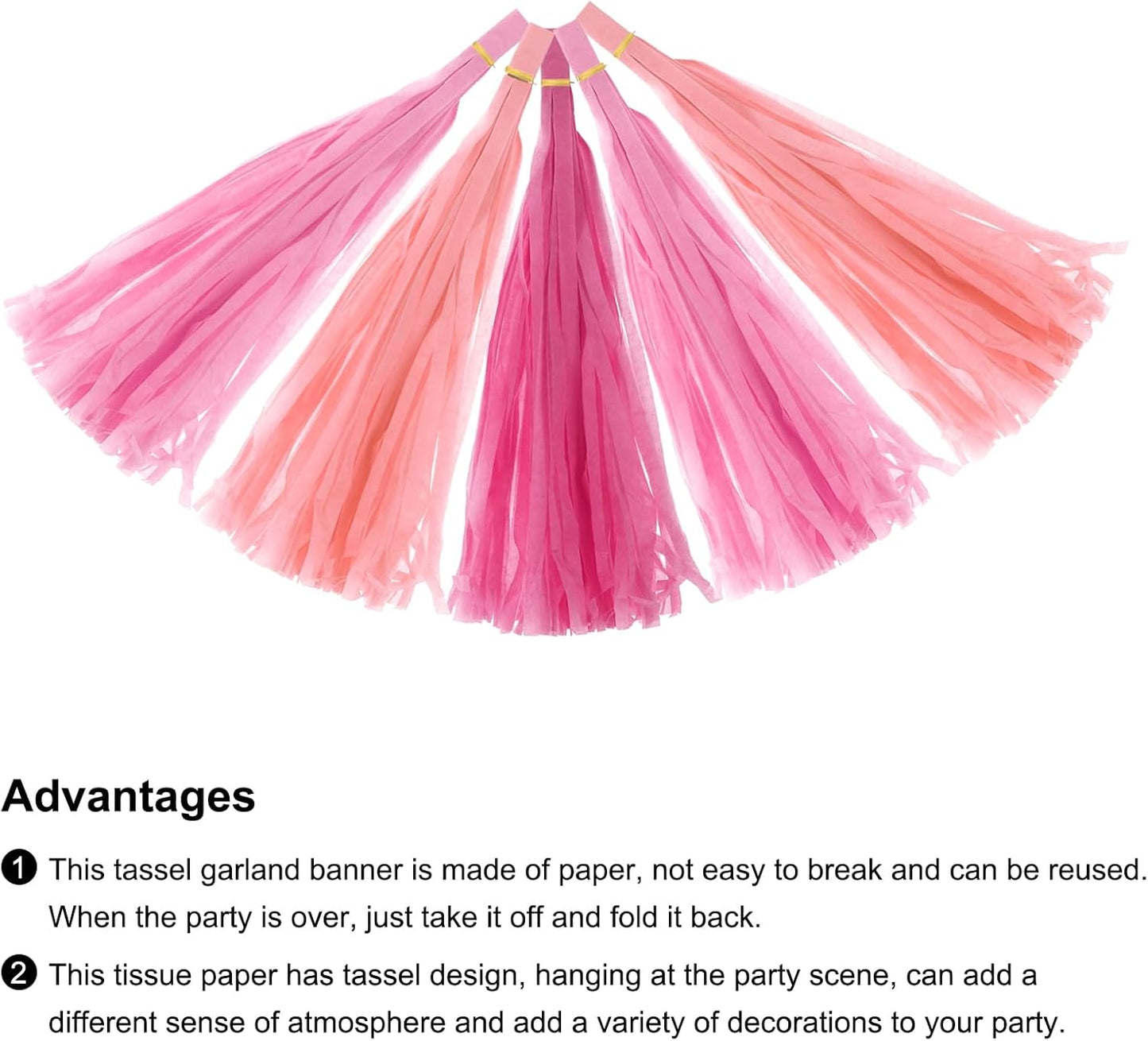MECCANIXITY 15Pcs Light Blue Tassel Garland Banner with Rope Tissue Paper Tassels Party DIY Kits for Anniversary Wedding Birthday Party