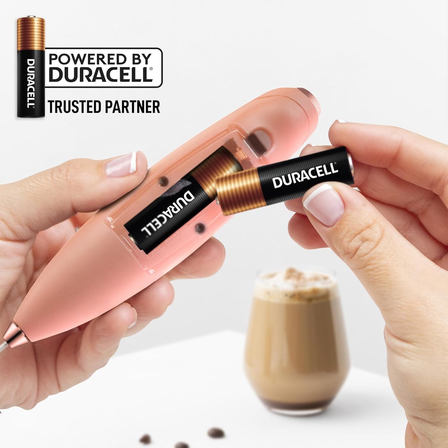 Zulay Kitchen Powerful Milk Frother Wand With Duracell Batteries - Ultra Fast Handheld Drink Mixer - Electric Whisk Foam Maker for Coffee, Lattes, Cappuccino & Matcha - Z1 Motor - Black - Colors D