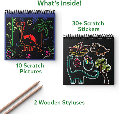 Skillmatics Scratch Art Book for Kids - Unicorns & Princesses, Craft Kits & Supplies, 30+ Scratch Stickers, Travel Toys, DIY Kit, Gifts for Girls & Boys Ages 3, 4, 5, 6, 7, 8