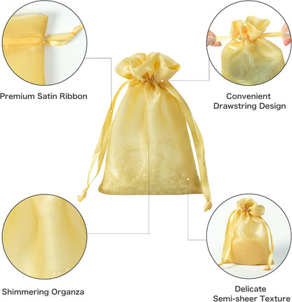 QIANF 20 Pcs Peacock Blue Small Organza Bags 3X4 inch for Wedding Favors with Drawstring, Mini Mesh Gift Bags Jewelry Pouch for Candy Bridal Shower Party Favor Baby Shower Christmas