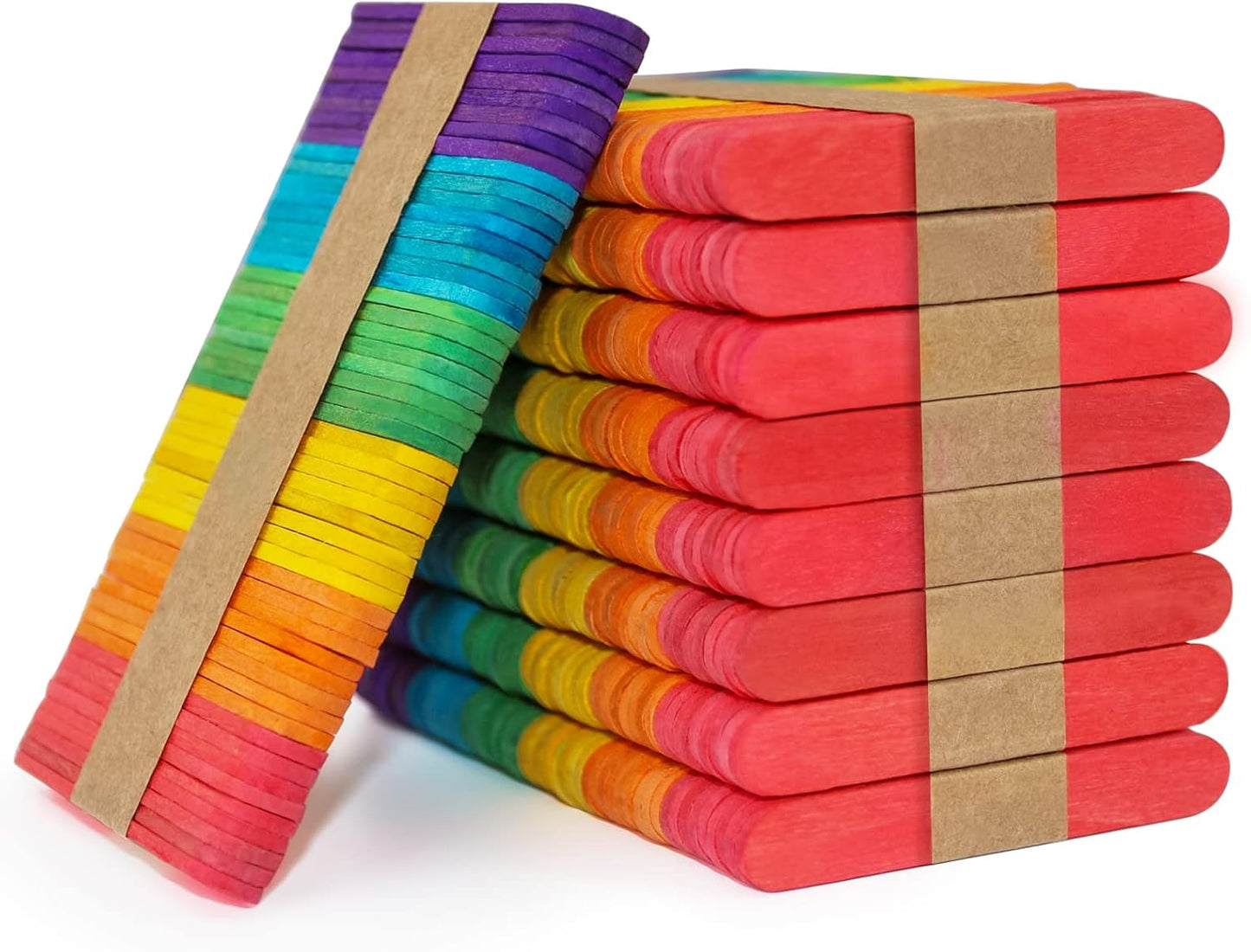 WISYOK 450PCS 2.5 inch Craft Sticks, Wood Popsicle Sticks, Craft Sticks for Home and School Crafts, Ideal for Arts and Handwork