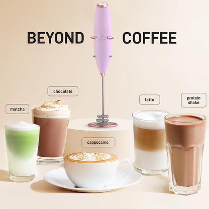 Zulay Kitchen Powerful Milk Frother Wand With Duracell Batteries - Ultra Fast Handheld Drink Mixer - Electric Whisk Foam Maker for Coffee, Lattes, Cappuccino & Matcha - Z1 Motor - Black - Colors B