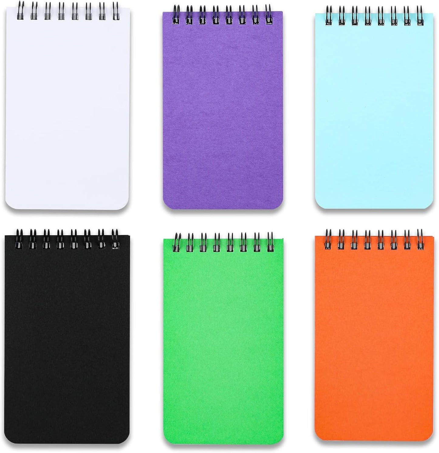 QiCheng 6pack Pocket Notebook Small Notepad Pocket Notepad Small Spiral Notebooks 3X5Inches (6)