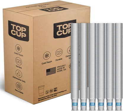 Top Cup – 16 Ounce, 30 Count, Reusable Aluminum Party Cups | Cold-Holding, Recyclable, Made in USA