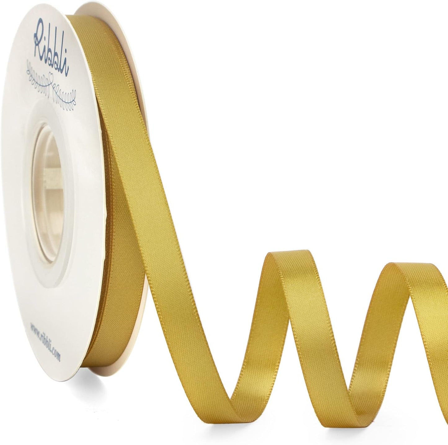 Ribbli Double Faced White Satin Ribbon,3/8” x Continuous 25 Yards,Fabric Ribbon use for Bows Bouquet,Gift Wrapping,Floral Arrangement