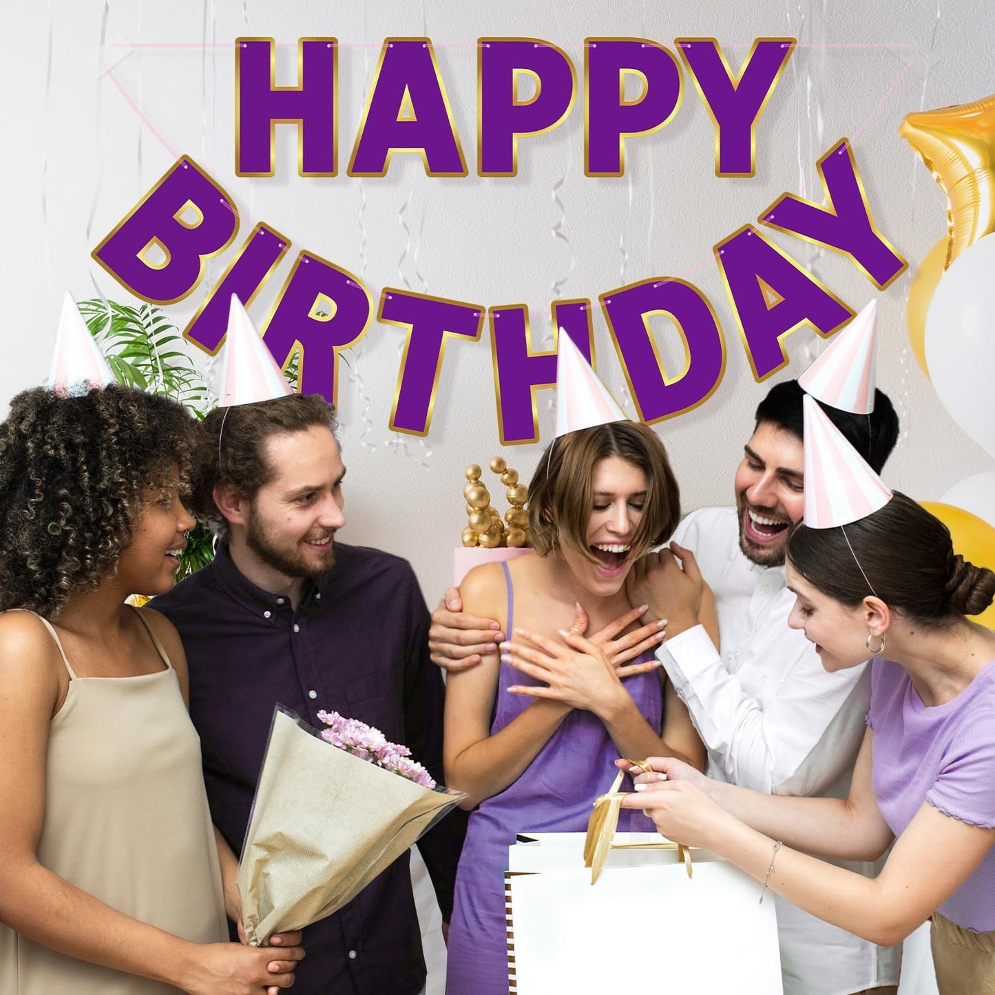 Happy Birthday Banner - 9ft Pre-Strung Happy Birthday Sign for Women, Men, Girls, Boys - No DIY Birthday Decorations & Party Supplies(Macaron)