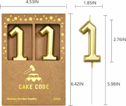 2.76 Inch Classical Gold 5 Number Birthday Candles, Gold Number Candles, Cake Number Candles, Party Celebration