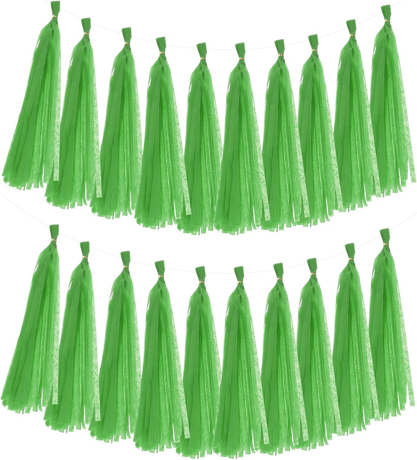 MECCANIXITY 20Pcs Tassel Garland Banner Tissue Paper for Streamers Party Decorations, Valentine's Day Birthday Decor for Women with Rope and Tie Wire (Pink, 14.6Inch)