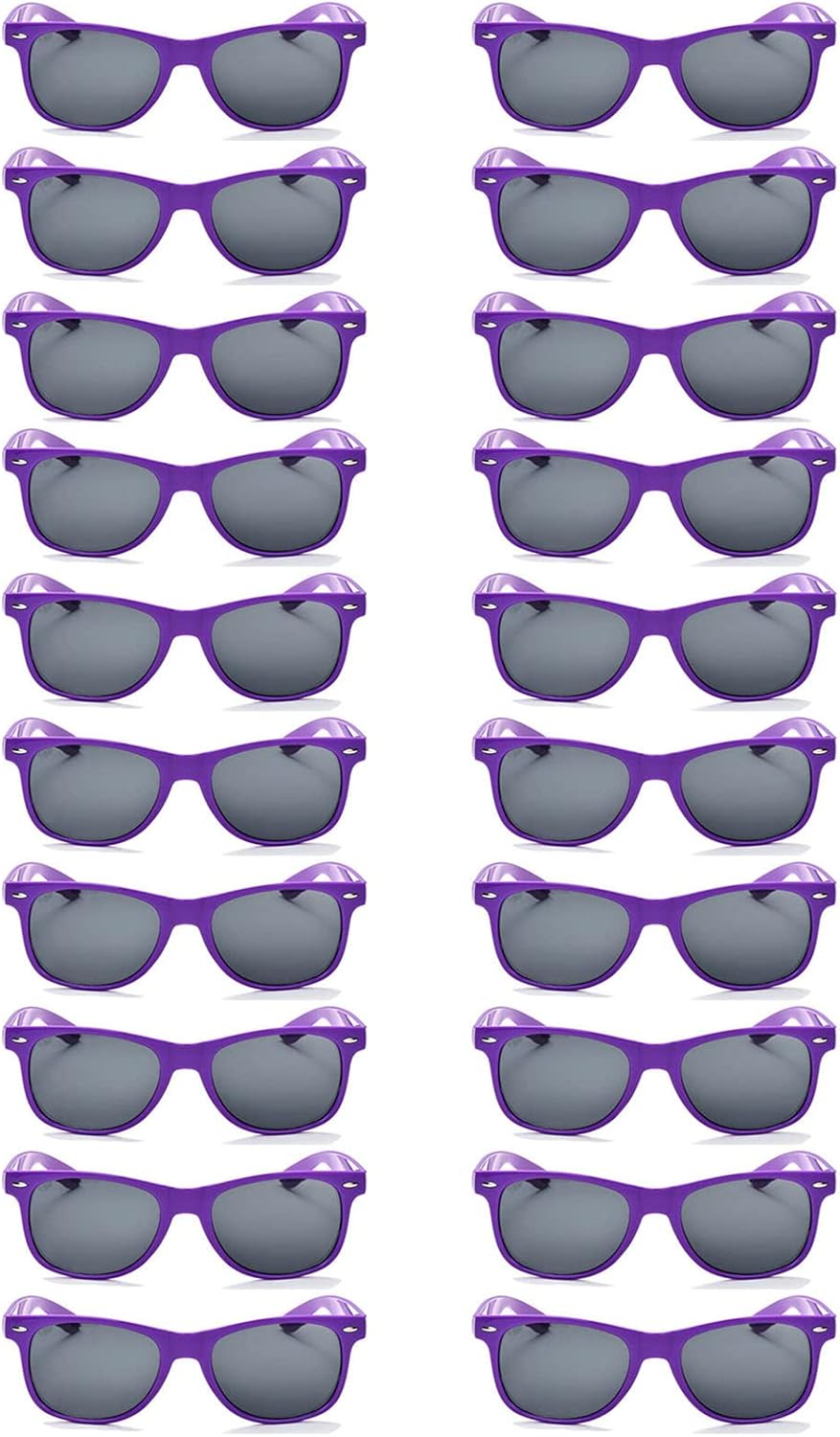 20 Pairs Bulk Sunglasses for Adult Retro 70s 90s Cheap Glasses (Black)
