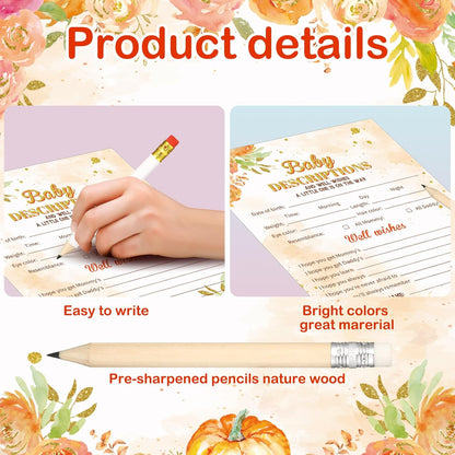 Yinder 145 Pcs Baby Shower Games Activities Cards with 20 Pencils Includes Baby Bingo Description and Wishes Guess Who Price is Right Word Scramble Game(Here Comes the Son)