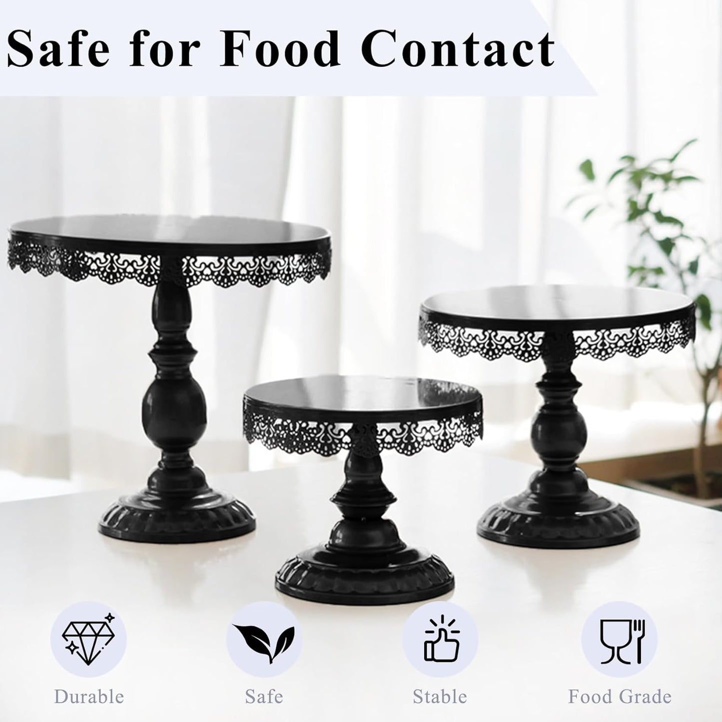Set of 9 Cake Stands Metal Cupcake Stand Set Multiple Styles Candy Fruit Display Tower Dessert Plate Cake Serving Tray for Birthday Party Wedding Anniversary Baby Shower Engagement (Gold)