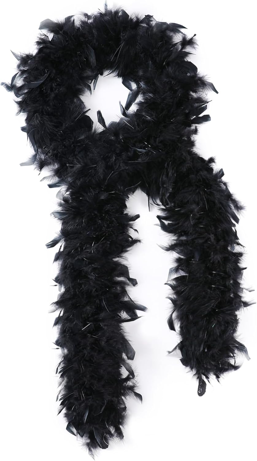 SOGUGOM Red 35g Feather Boas - 2 Yards Boa Feathers for Party, Wedding, Centerpieces, Concert, Costume and Christmas Tree(Red)