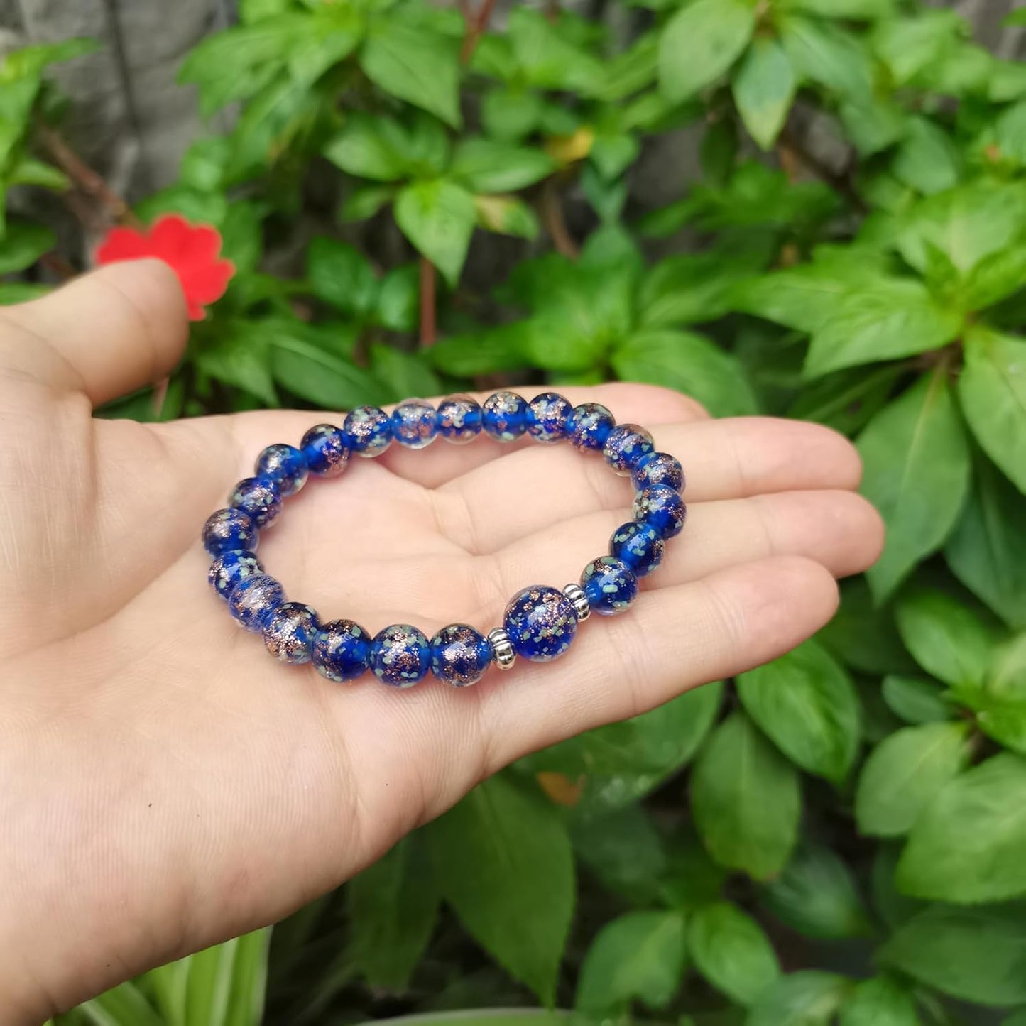 Glass Beaded Bracelet Glowing Bracelet Luminous Beads Bracelet for Women Glass Mermaid Bracelet Bangles Anti Anxeity Healing Energy