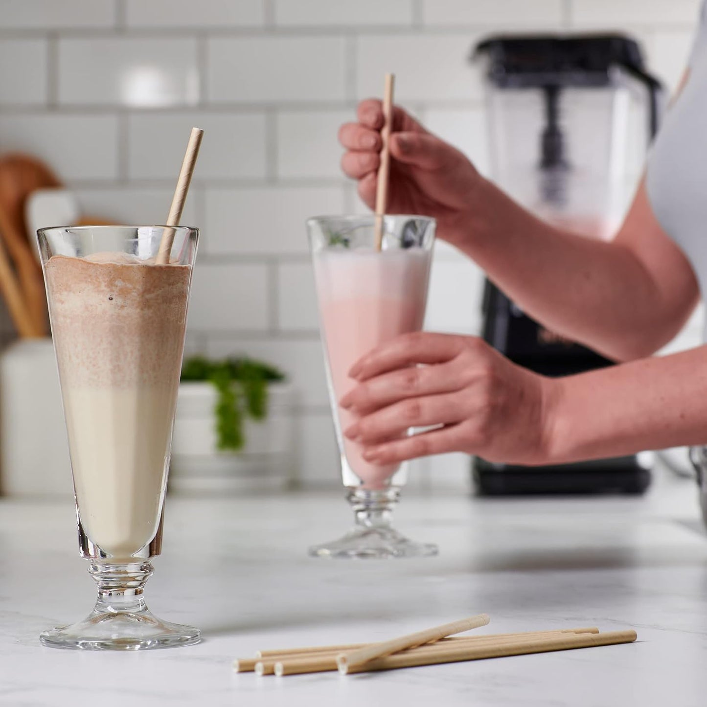 Comfy Package [200 Pack] Kraft Paper Straws, 100% Biodegradable & Ink-free, Straws for drinking and Crafts - Kraft