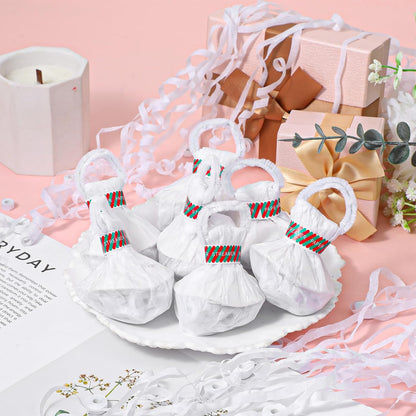 64 Pcs Streamers Poppers, Hand Throw Confetti Poppers, Romantic No Mess Streamers Crackers for Christmas Wedding Birthday Party Celebrations Graduation Party Favors (White)