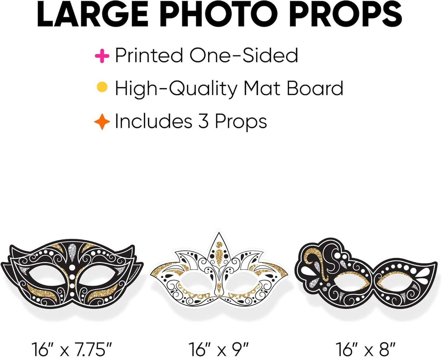 Big Dot of Happiness Prom - Photo Booth Props Kit, Dance Decorations, Photography Accessories, Party Decor- 20 Piece set