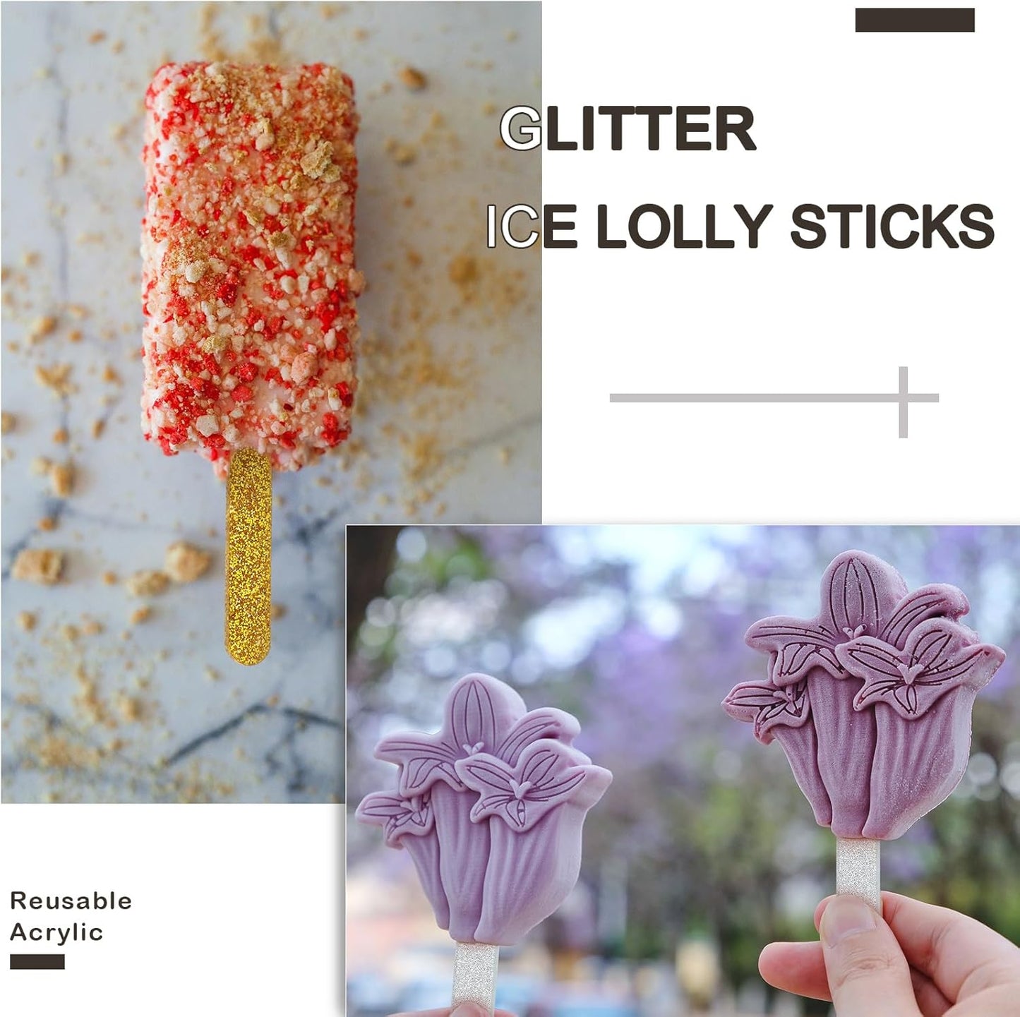 30 Pieces Acrylic Sticks Reusable Cakesicle Cake Pop Mold Mirror Ice Pop Sticks Ice Cream Cakesicle Mold for Home Cake Candy Gifts Party Craft