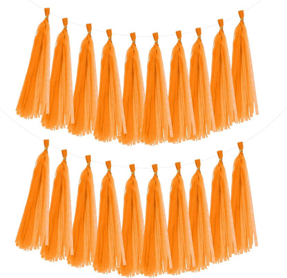 MECCANIXITY 20Pcs Tassel Garland Banner Tissue Paper for Streamers Party Decorations, Valentine's Day Birthday Decor for Women with Rope and Tie Wire (Pink, 14.6Inch)